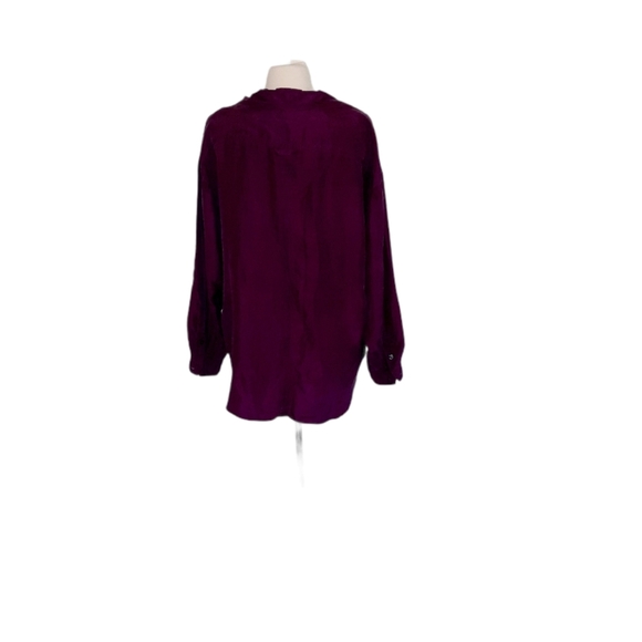 Express M Long Sleeve 100% Silk Shirt Purple Woman - Picture 3 of 3